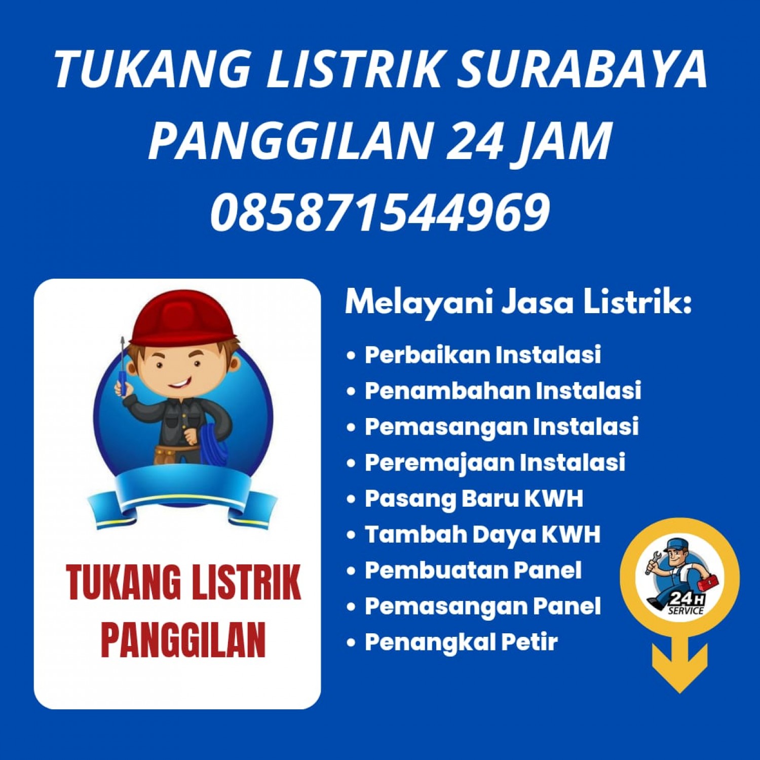 Tukang Listrik Surabaya Barat,Panggilan Konsleting 24 Jam