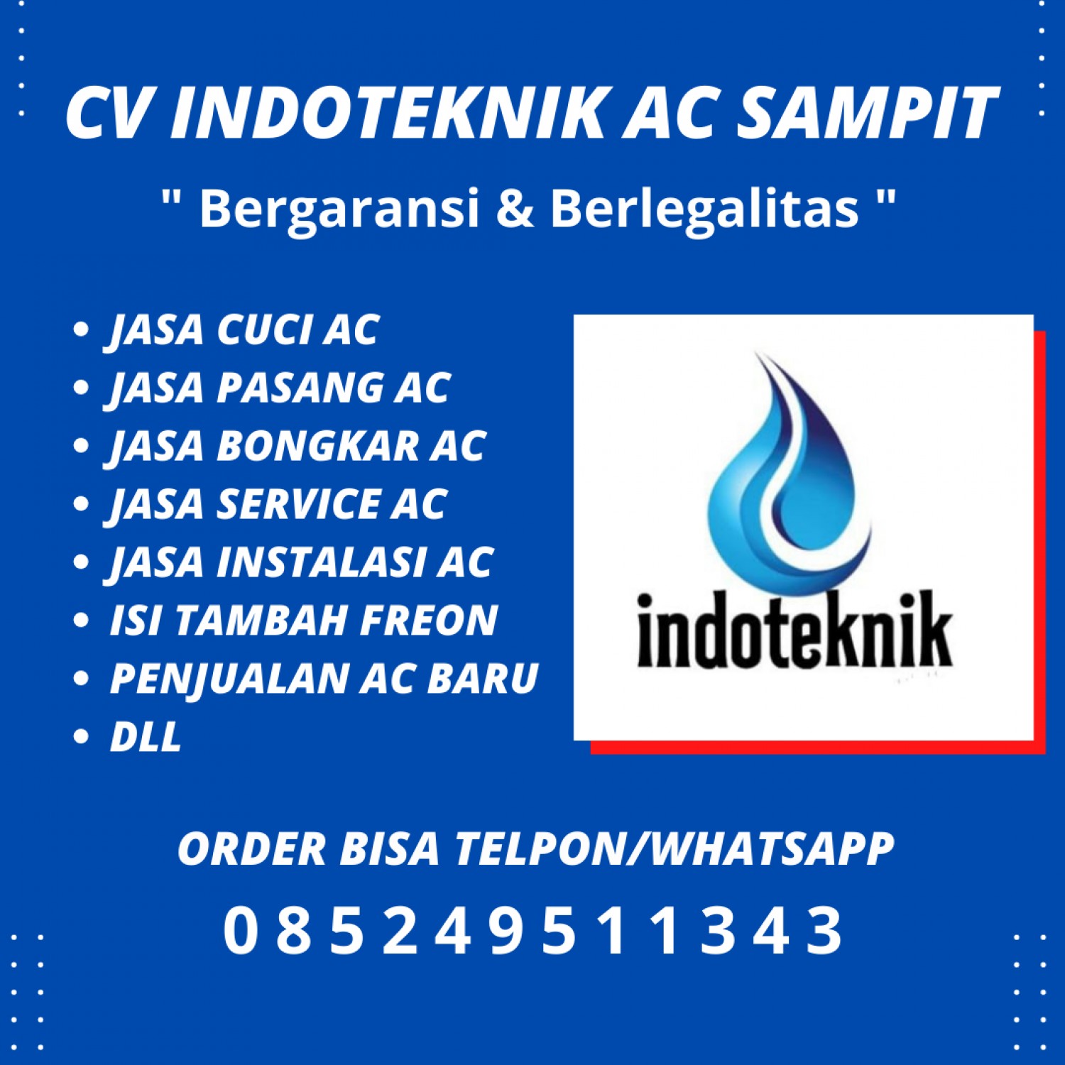 Service AC Seranau Kotawaringin Timur 085249511343