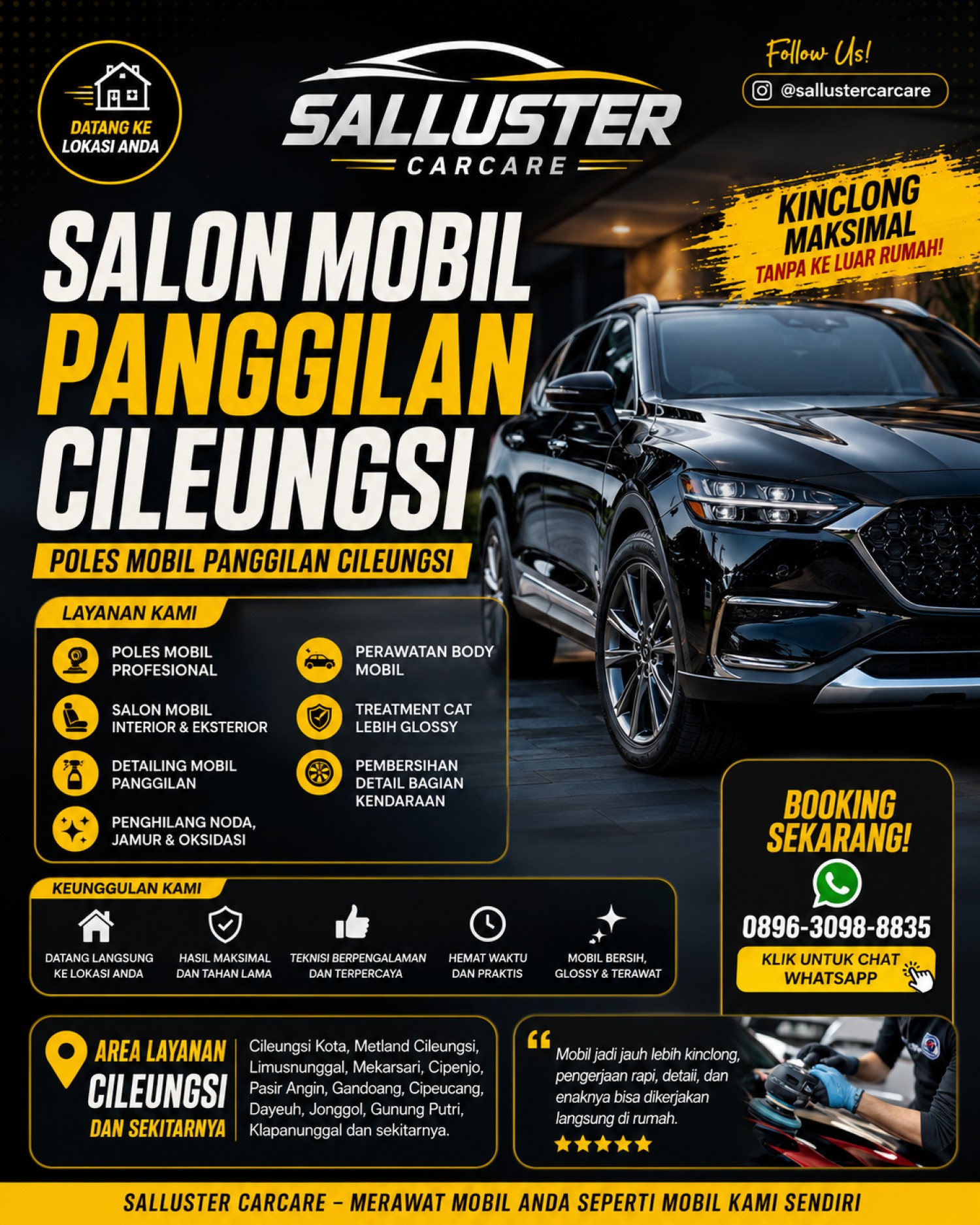 Salon Mobil Panggilan Cileungsi | Poles Mobil Panggilan Cileungsi