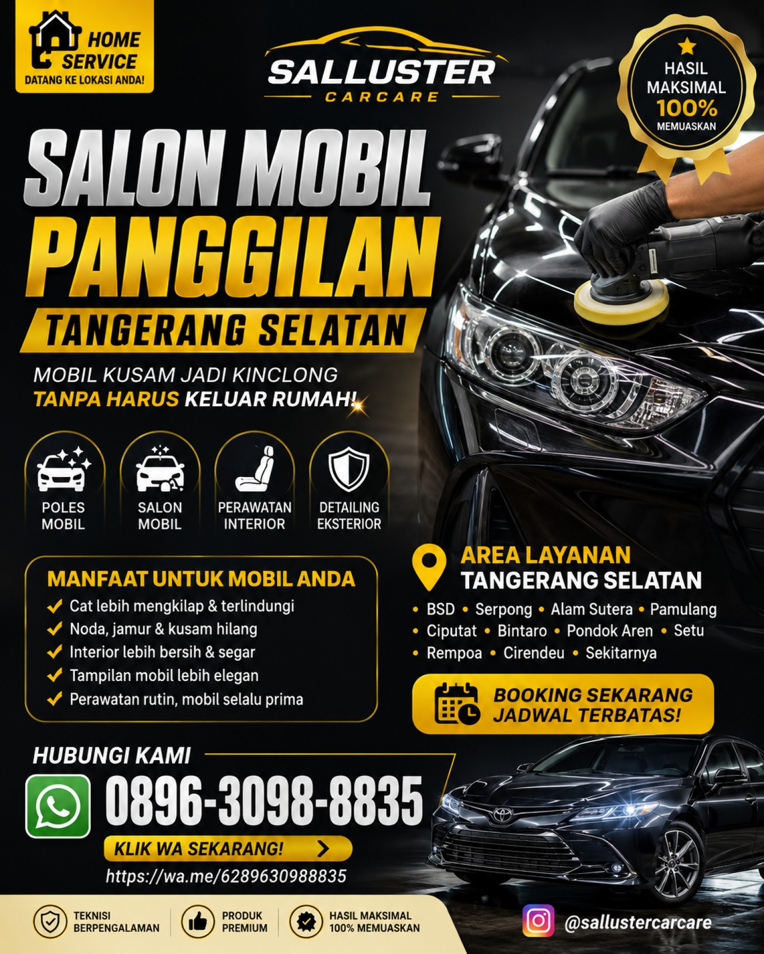 Salon Mobil Panggilan Tangerang Selatan | Poles Mobil Panggilan Tangerang Selatan