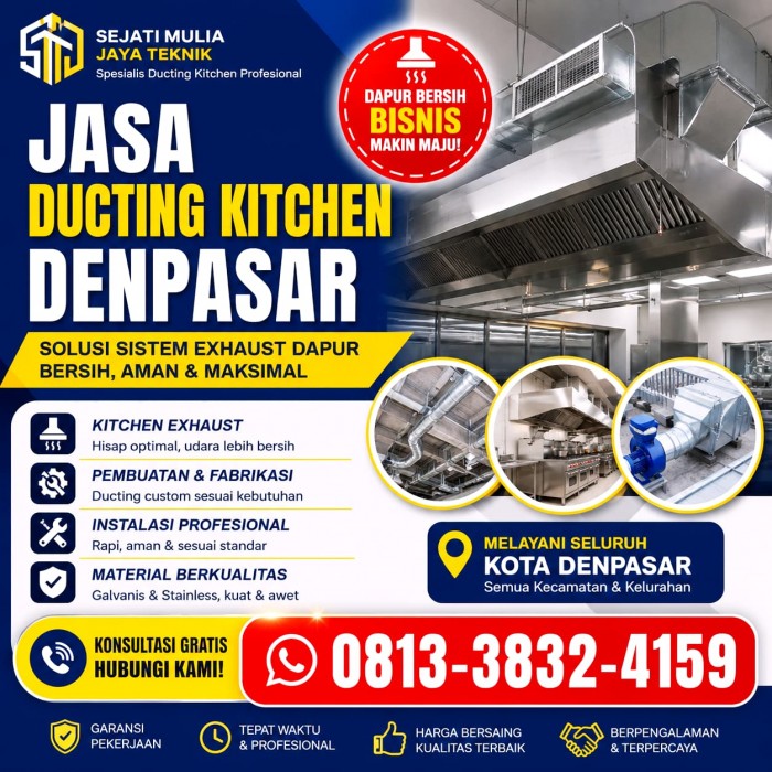 Jasa Pemasangan Kitchen Hood dan Ducting Kitchen Denpasar