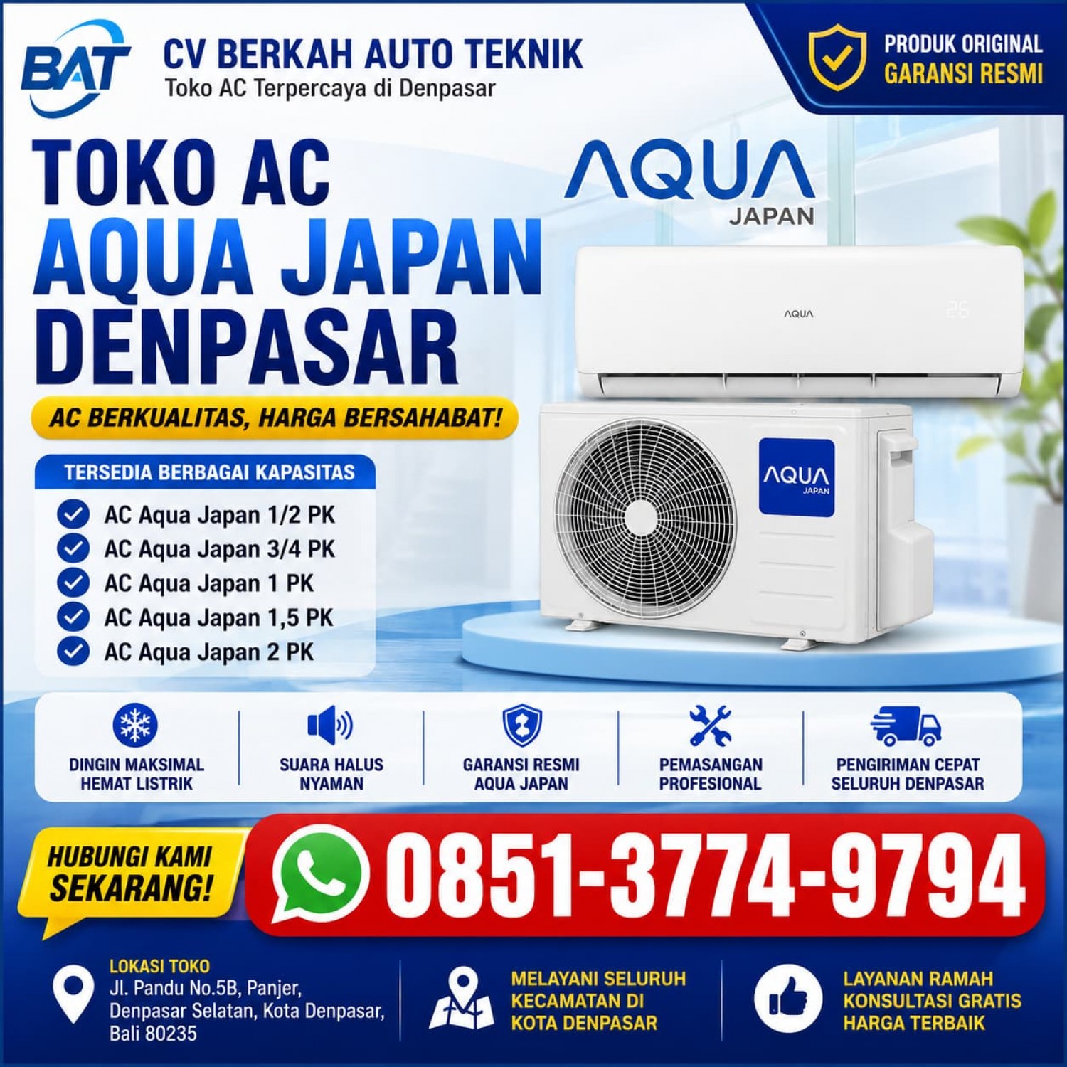 Toko AC Aqua Japan Denpasar 085137749794