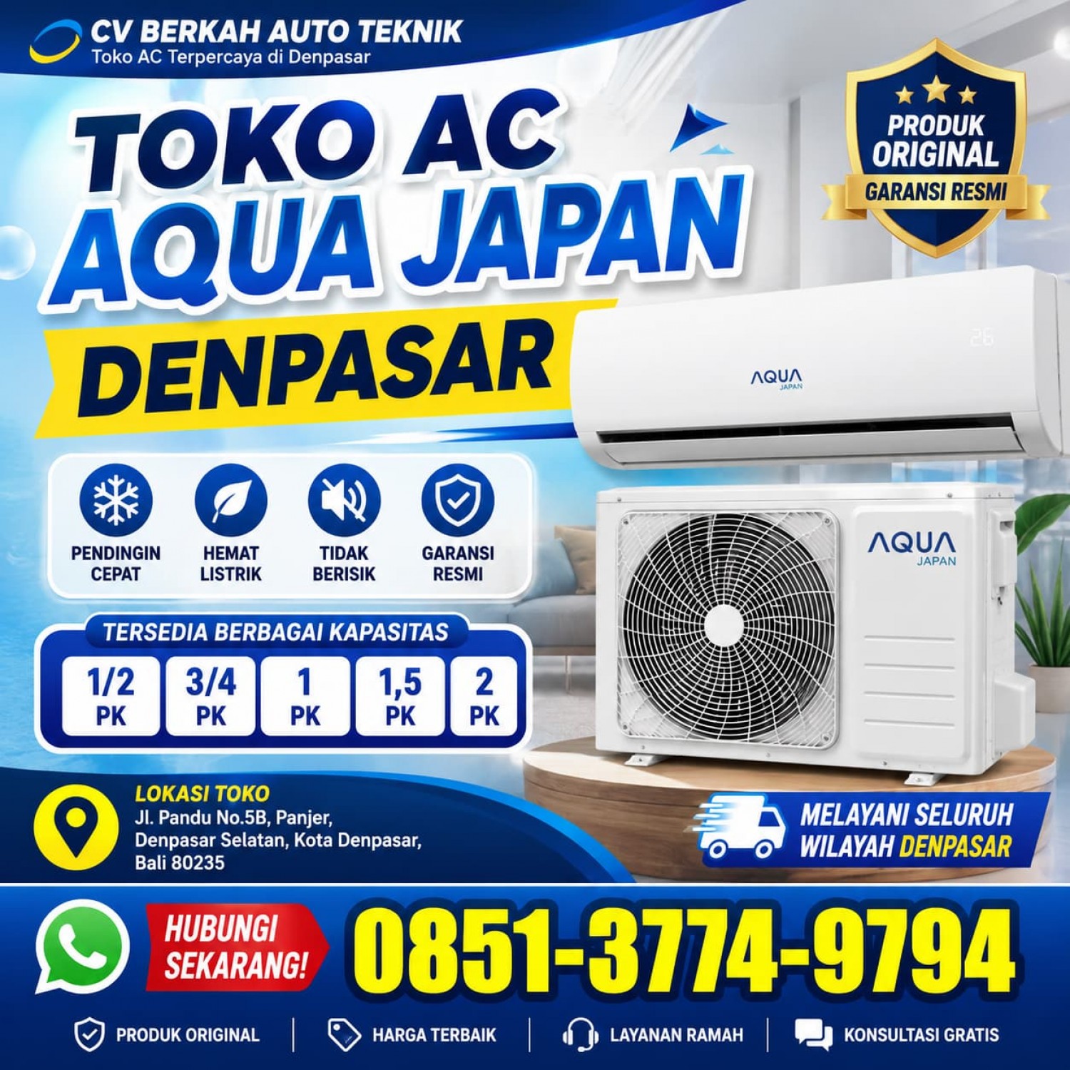 AC Aqua Japan 2 PK Denpasar 085137749794