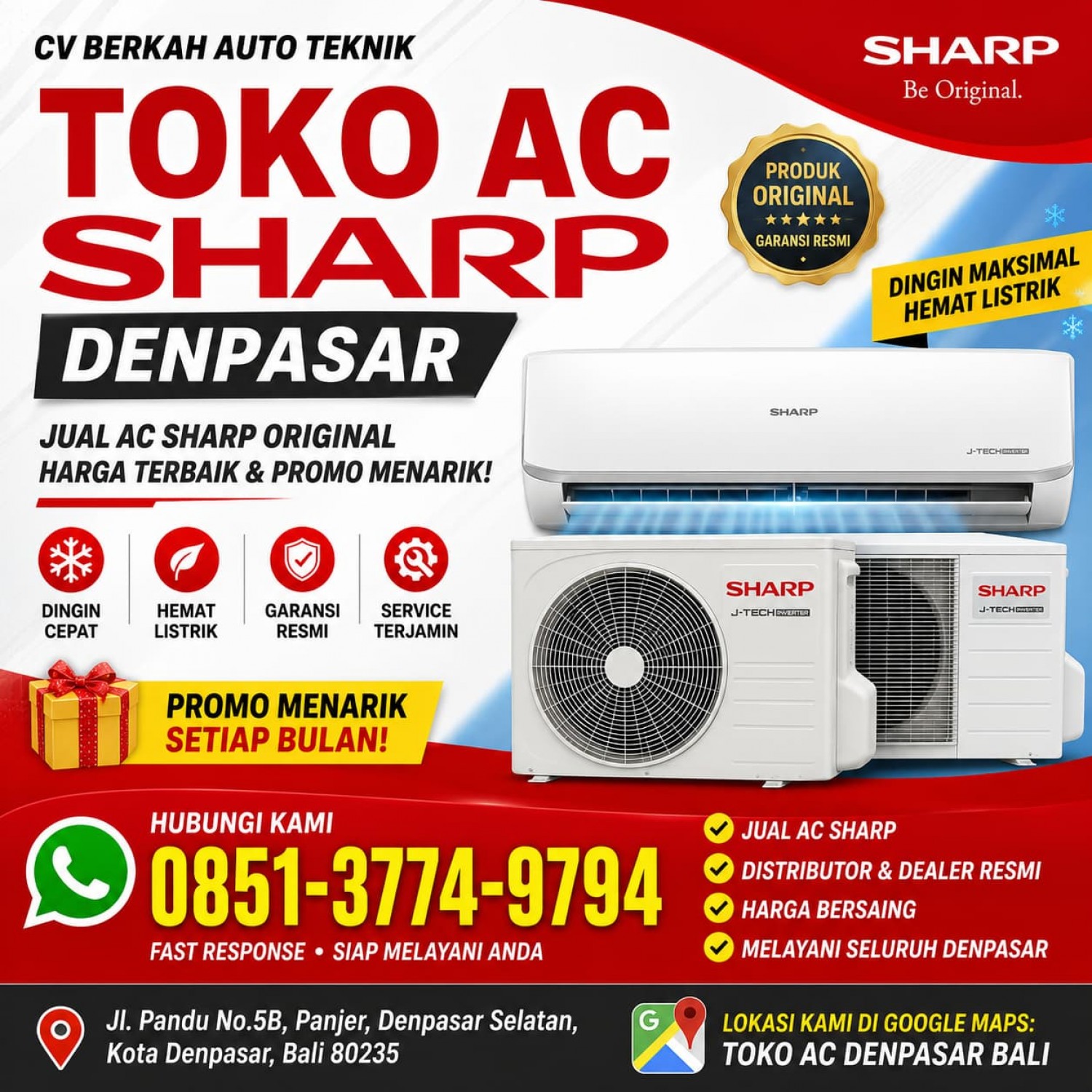 Toko AC Panasonic Denpasar 085137749794
