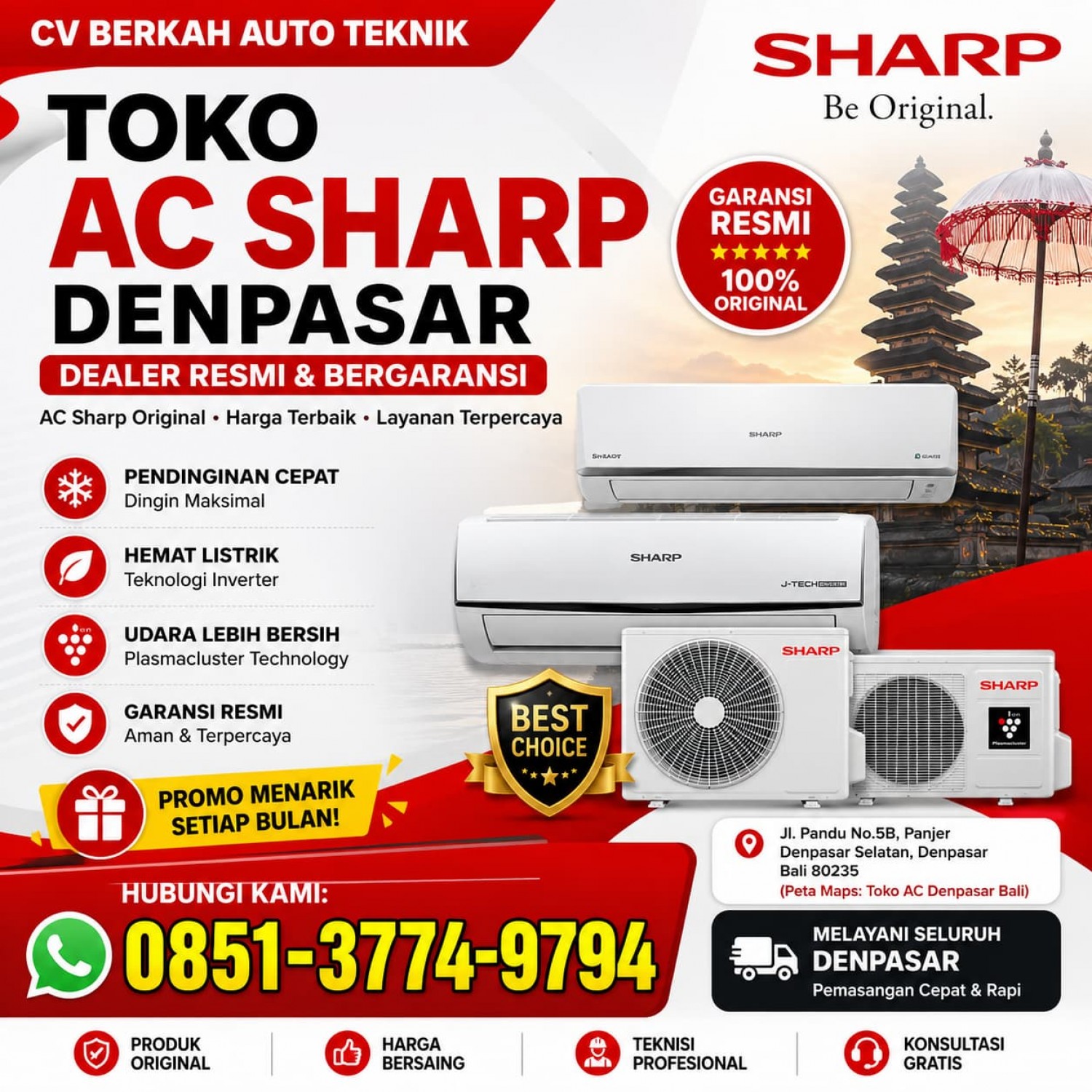 AC Panasonic Denpasar 085137749794