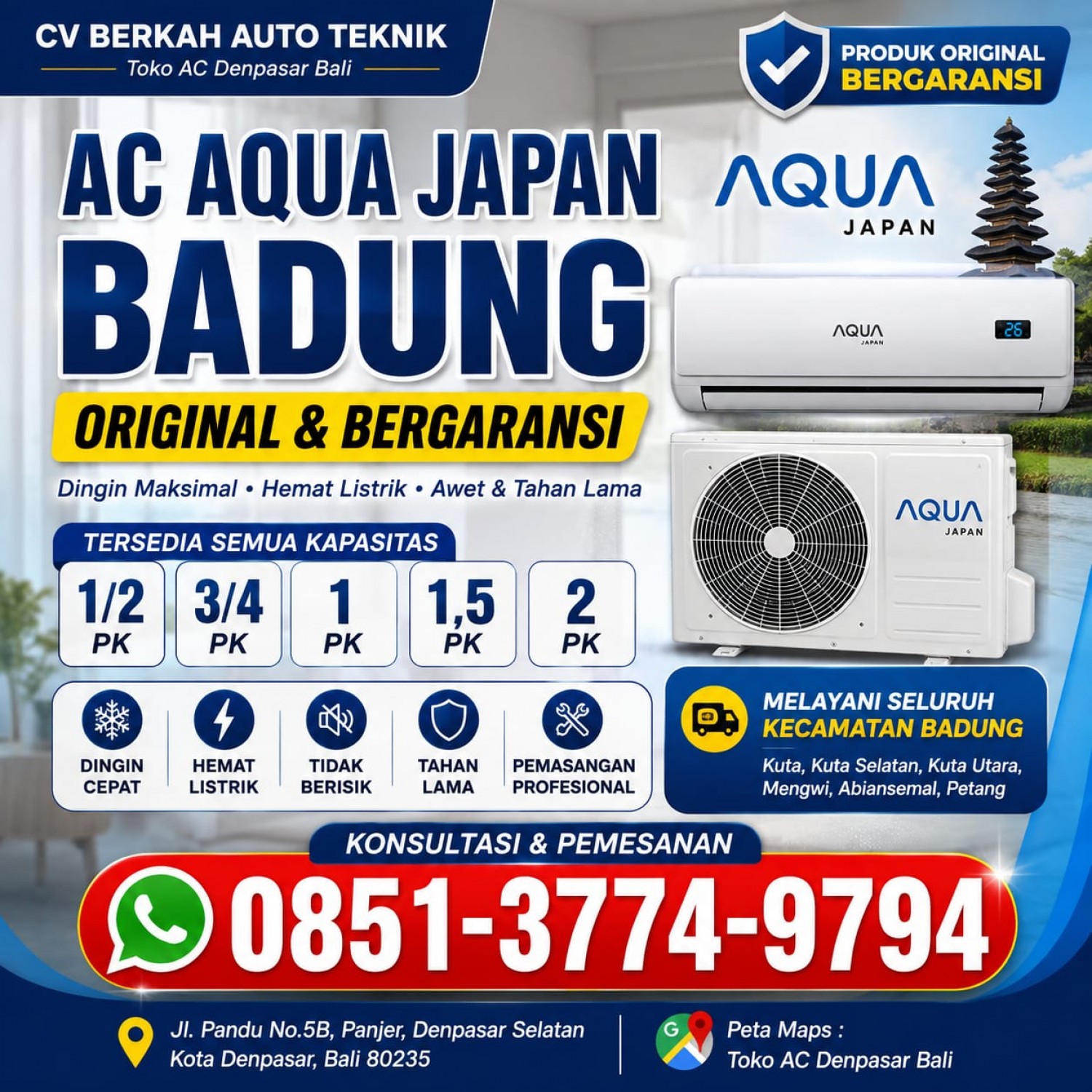 AC Aqua Japan 0,5PK Badung 085137749794