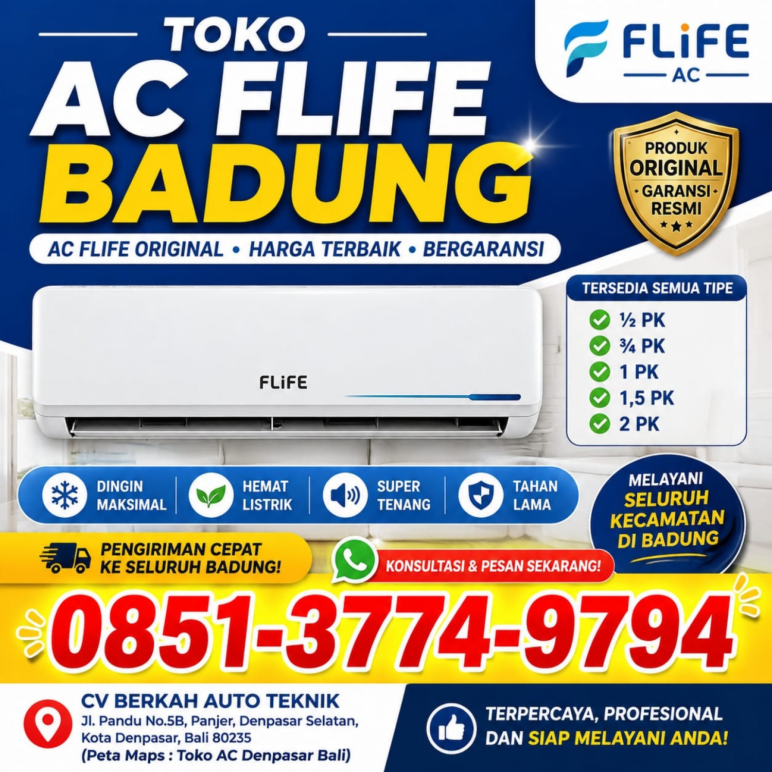 Toko AC Flife Badung 0851-3774-9794
