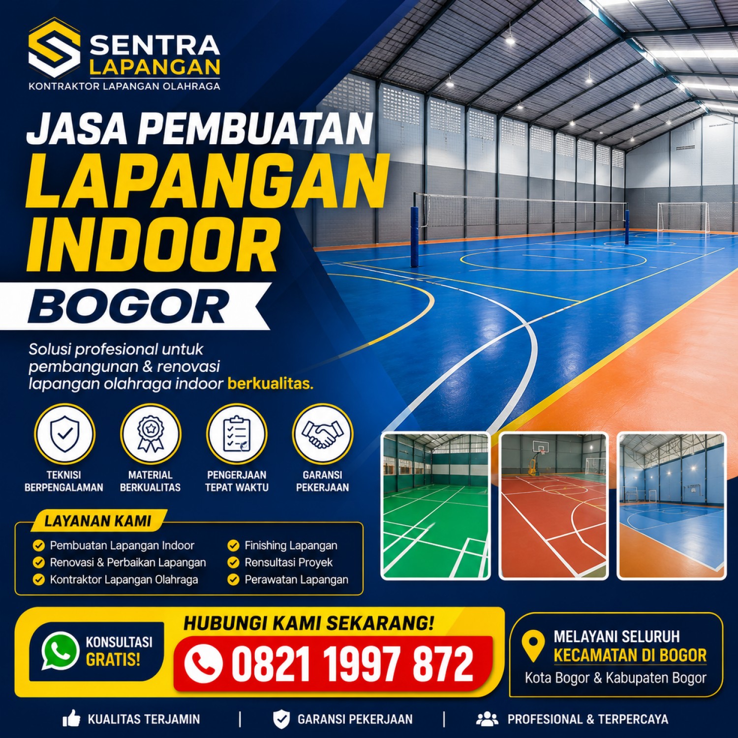 Jasa Pembuatan Lapangan Indoor Bogor