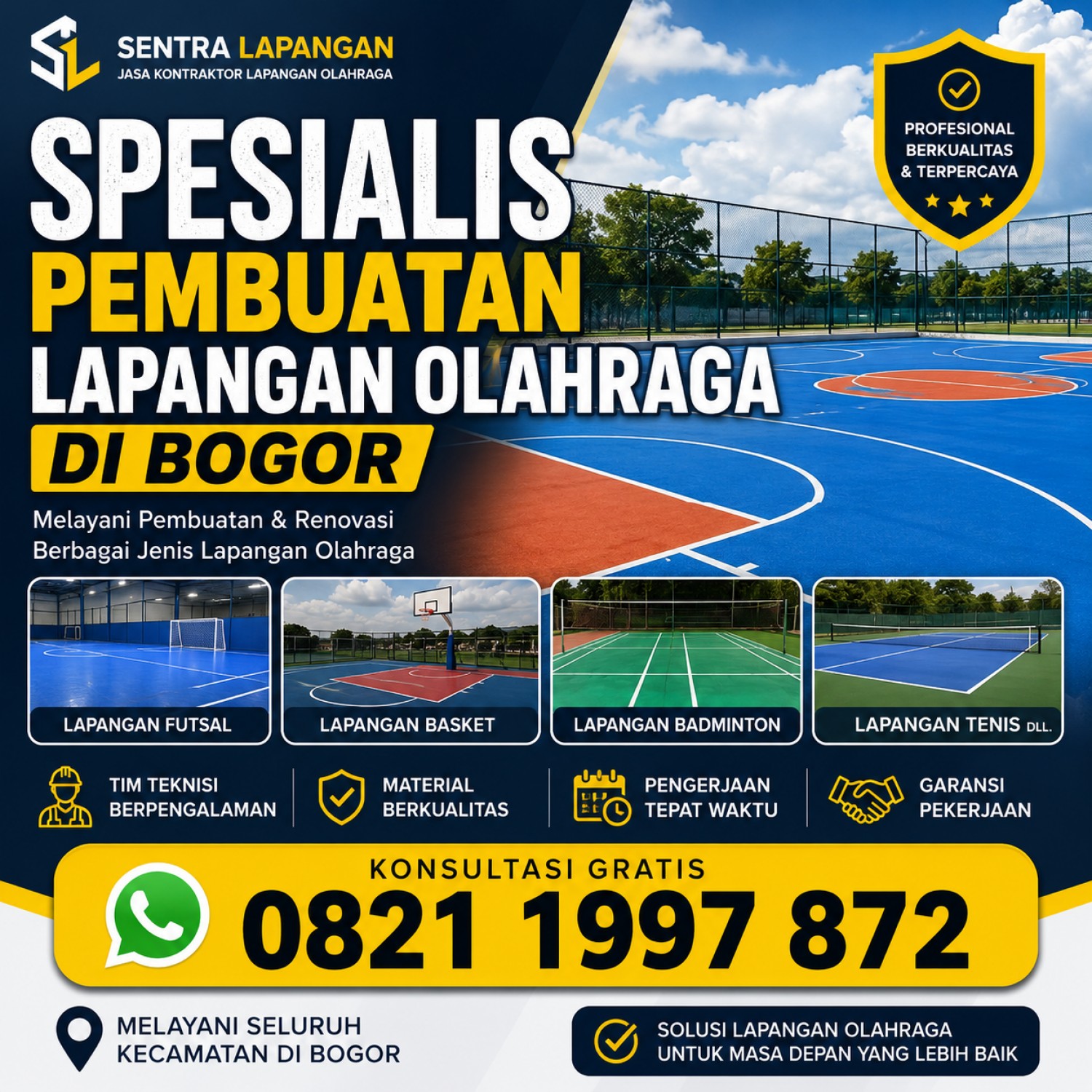 Spesialis Pembuatan Lapangan Olahraga di Bogor
