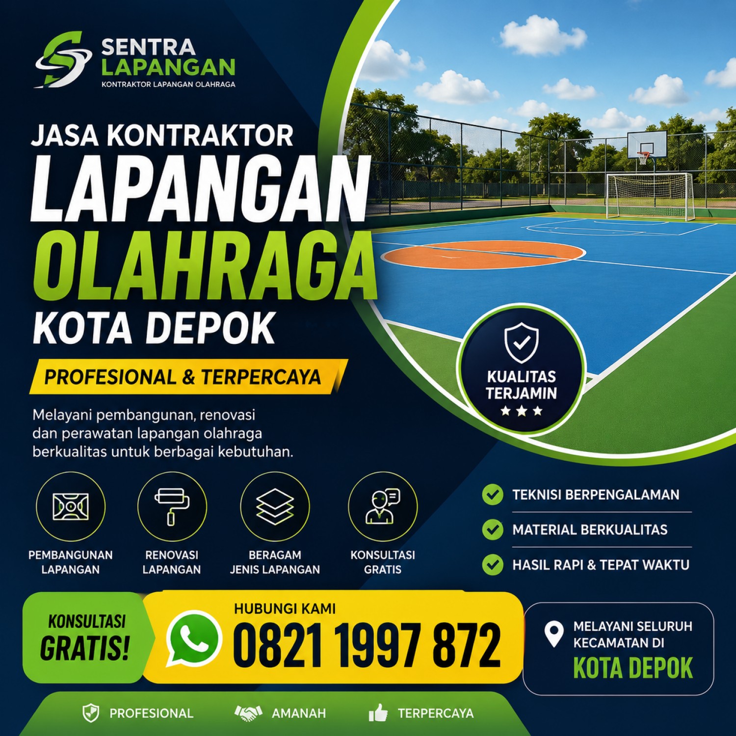 Jasa Kontraktor Lapangan Olahraga Kota Depok