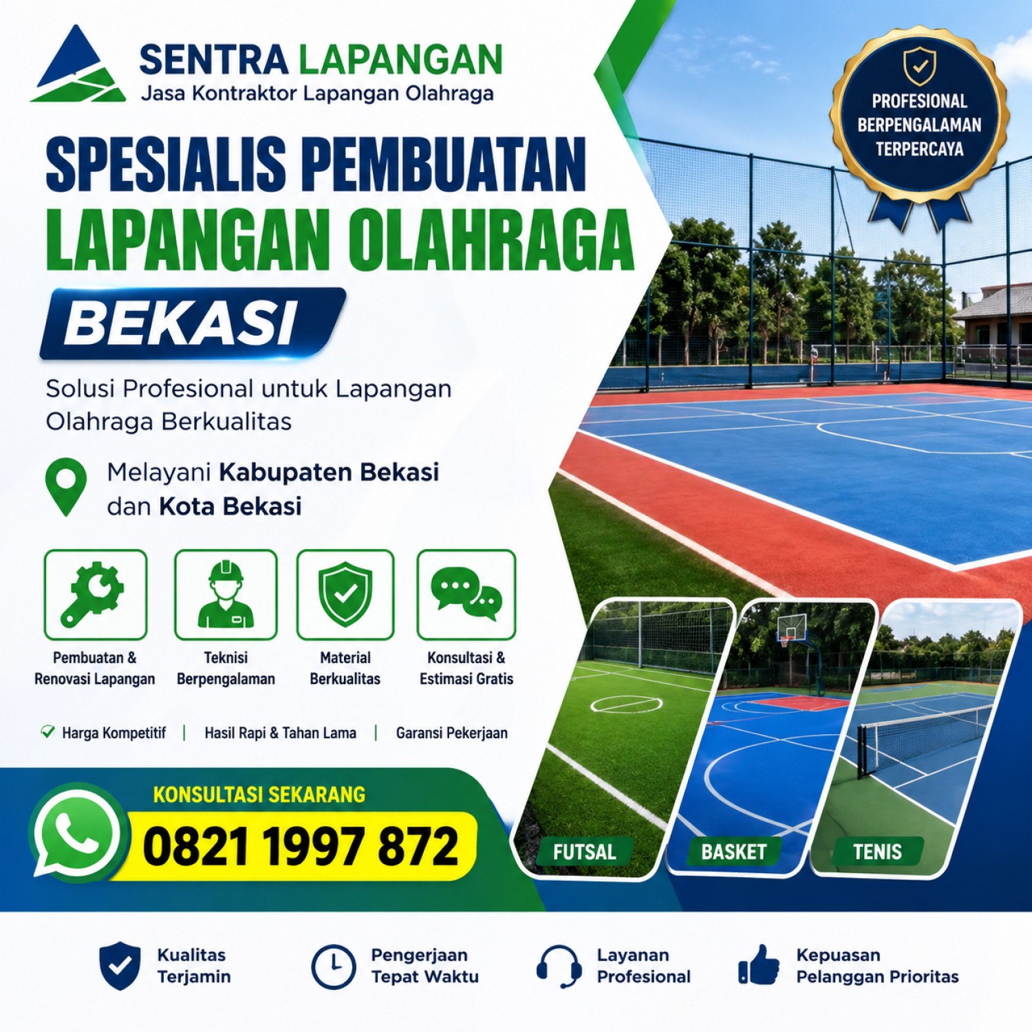 Spesialis Pembuatan Lapangan Olahraga Bekasi