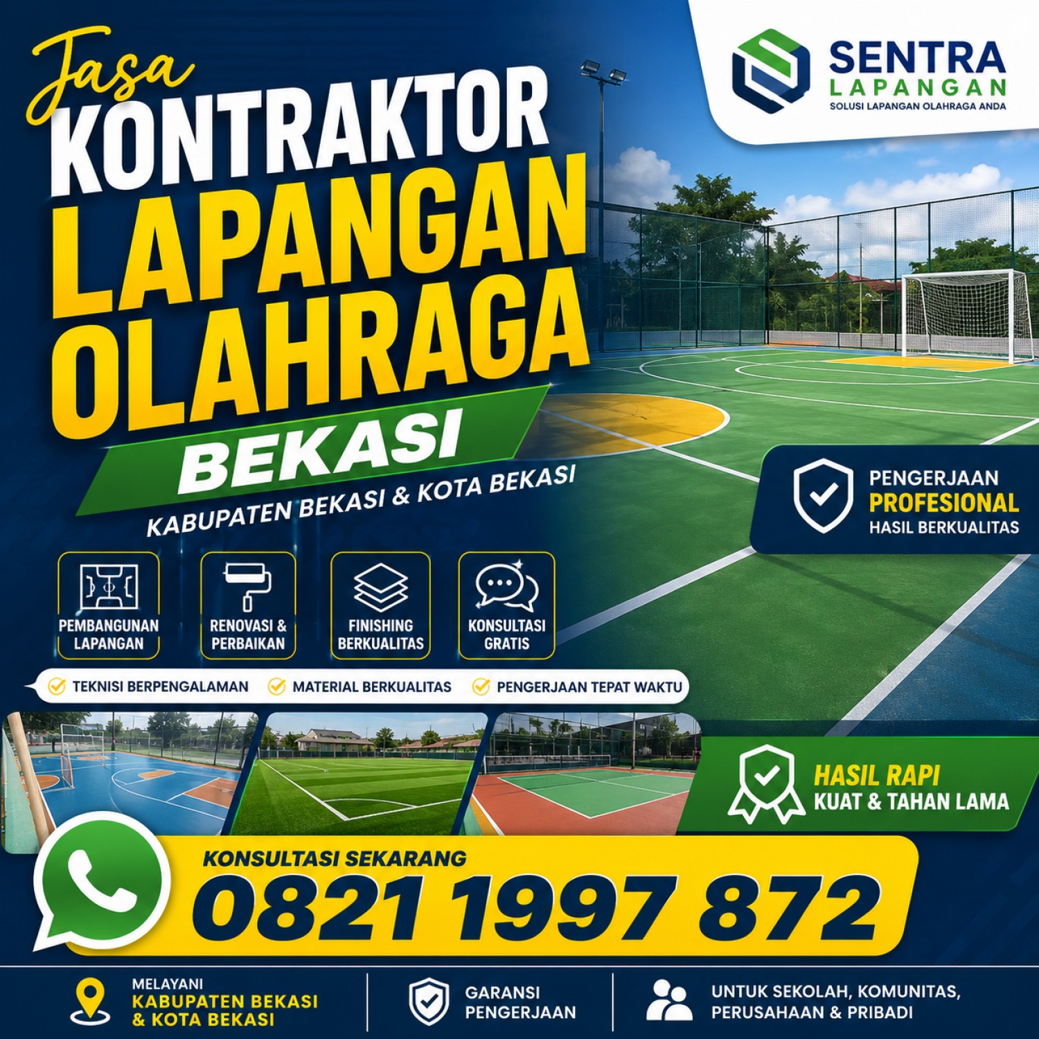 Jasa Kontraktor Lapangan Olahraga Bekasi