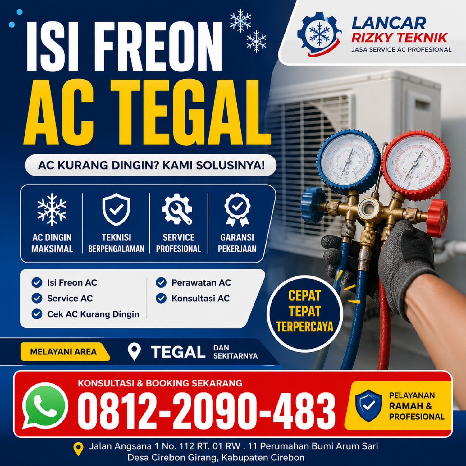 Isi Freon AC Tegal