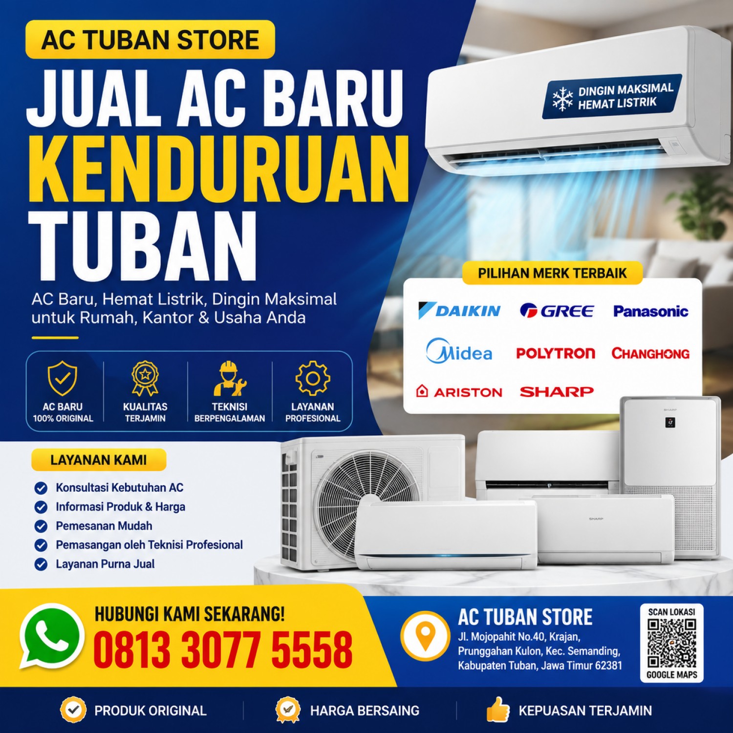 Jual AC Baru Kenduruan Tuban