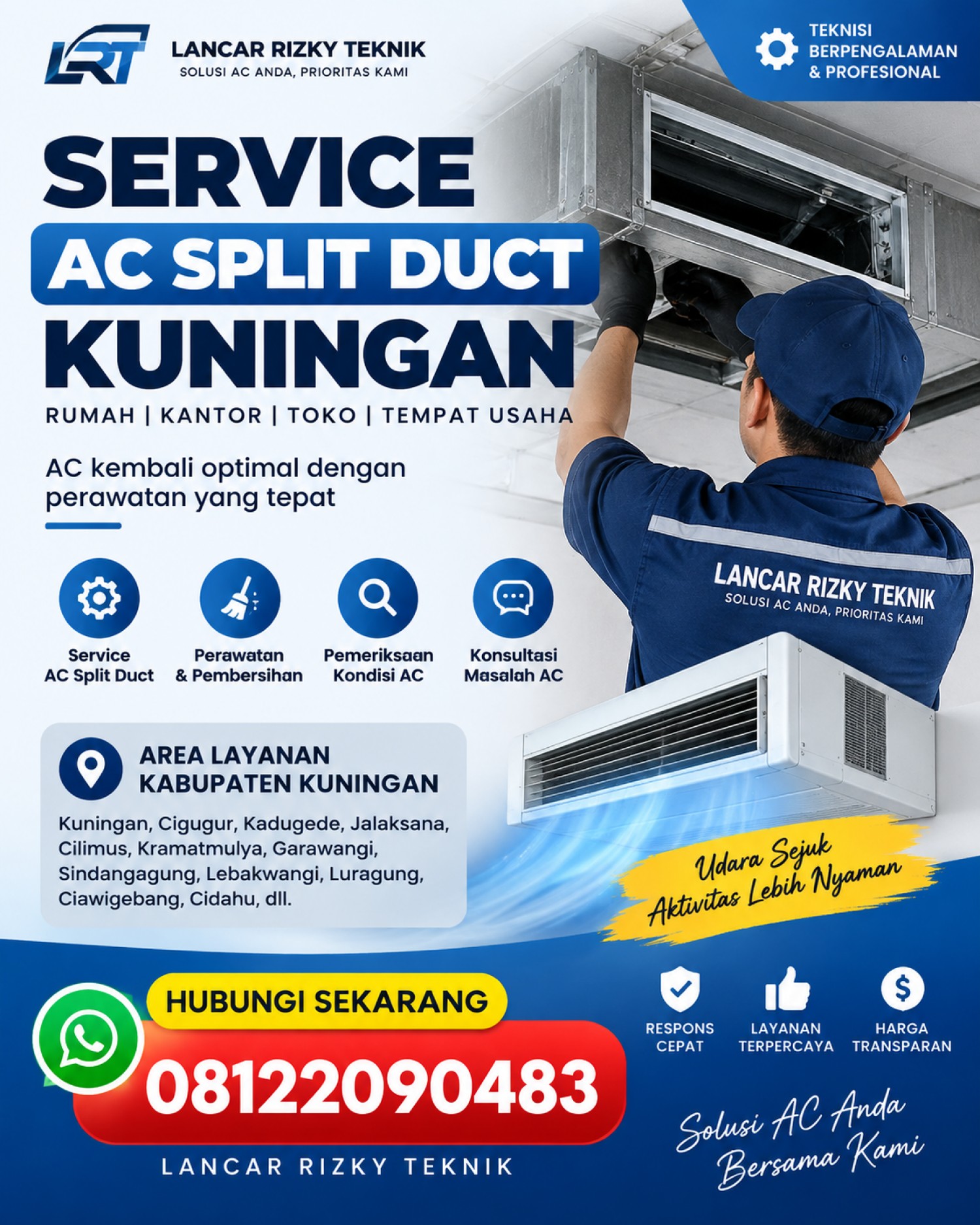 Service AC Split Duct Kuningan
