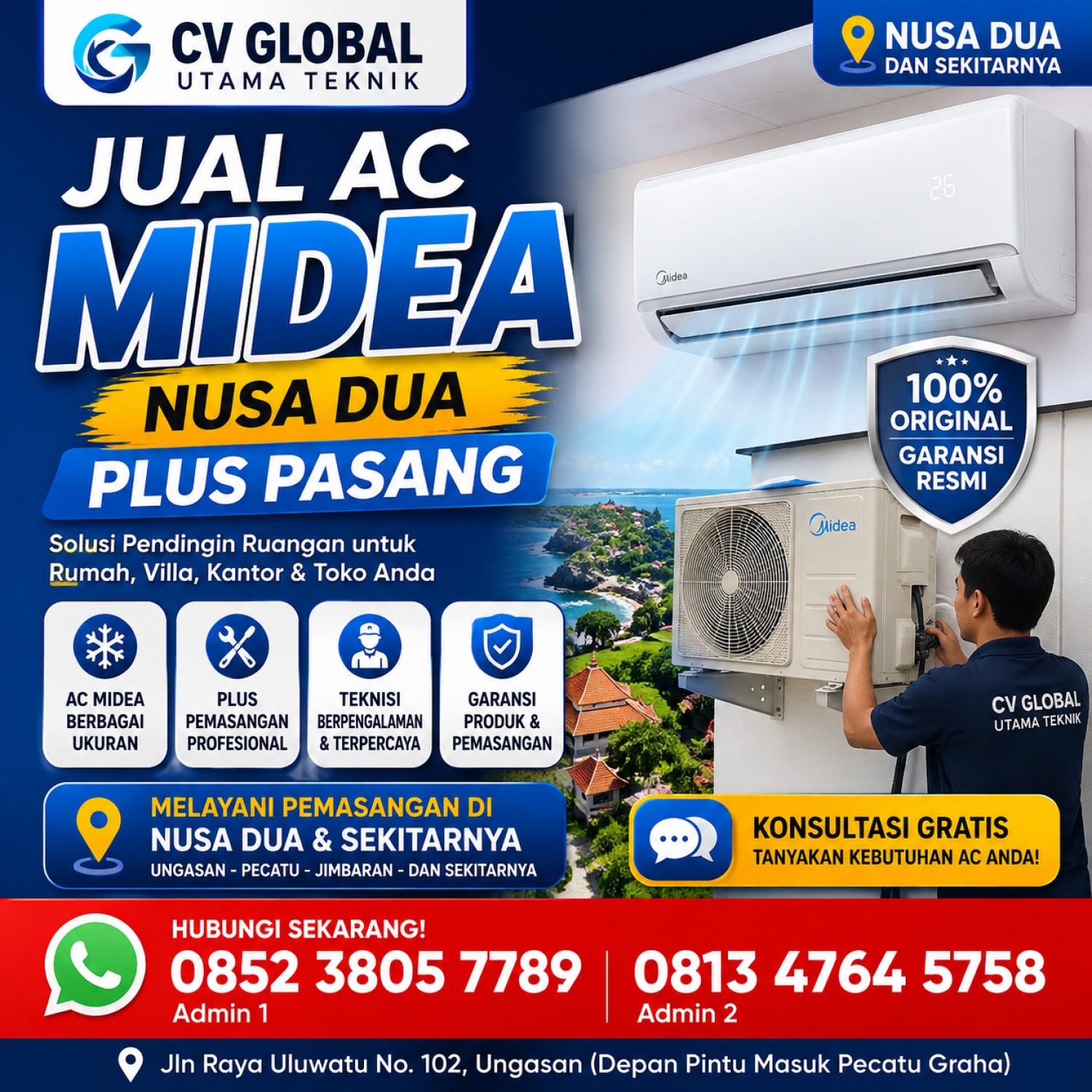 Jual AC Midea Nusa Dua