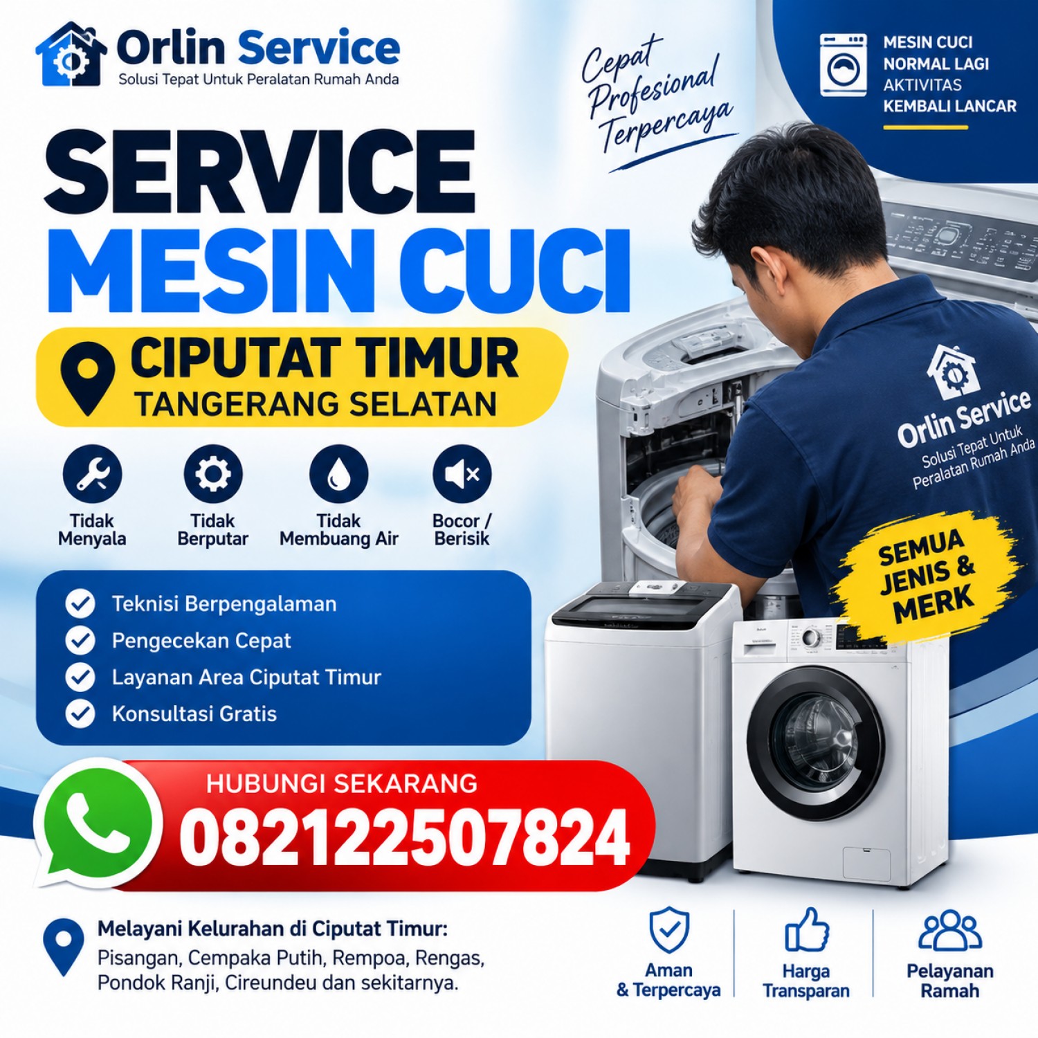 Service Mesin Cuci Ciputat Timur Tangerang Selatan