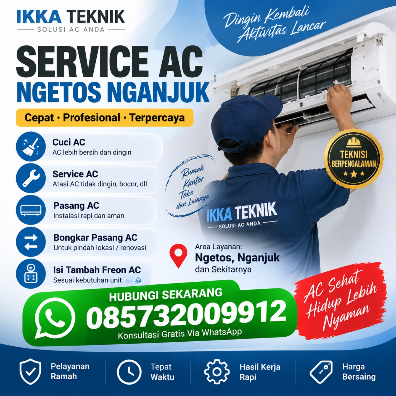 Service AC Ngetos Nganjuk