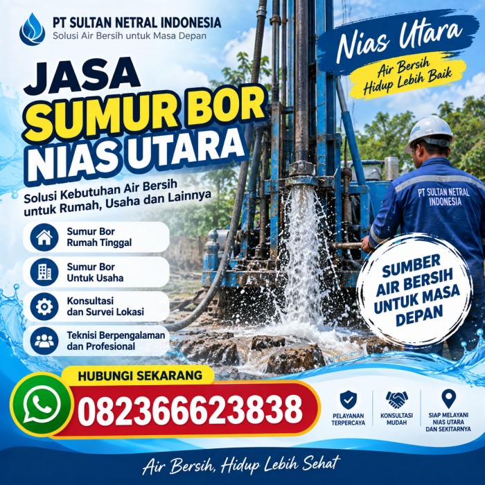 Jasa Sumur Bor Nias Utara
