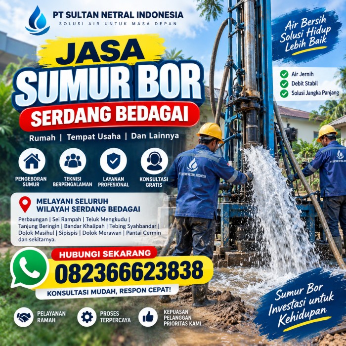 Jasa Sumur Bor Serdang Bedagai
