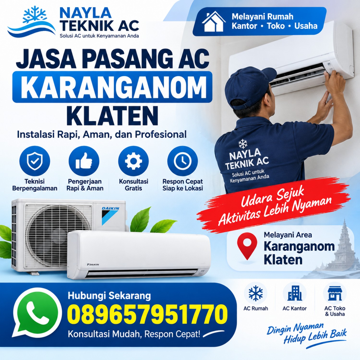 Jasa Pasang AC Karanganom Klaten