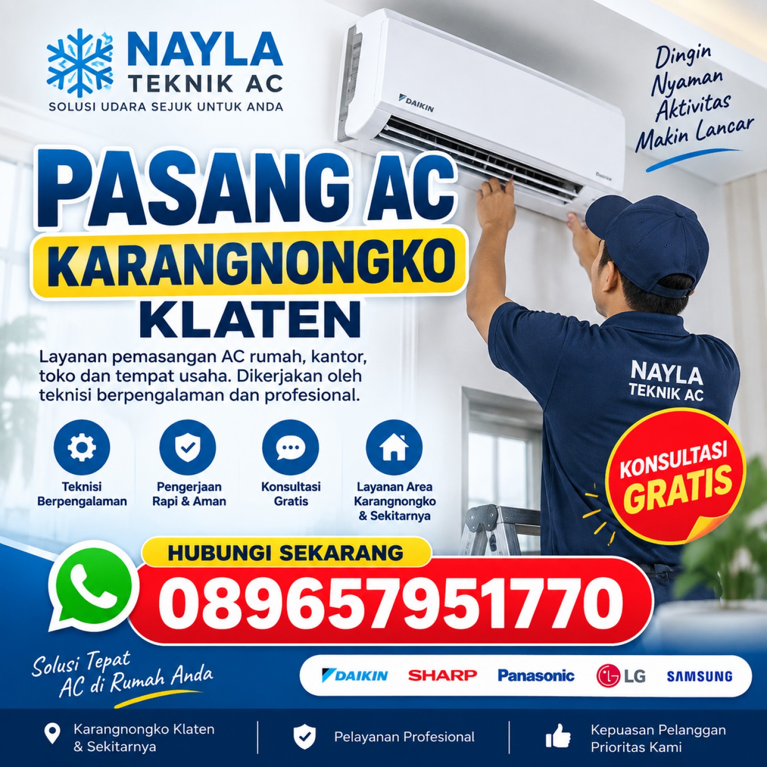 Pasang AC Karangnongko Klaten