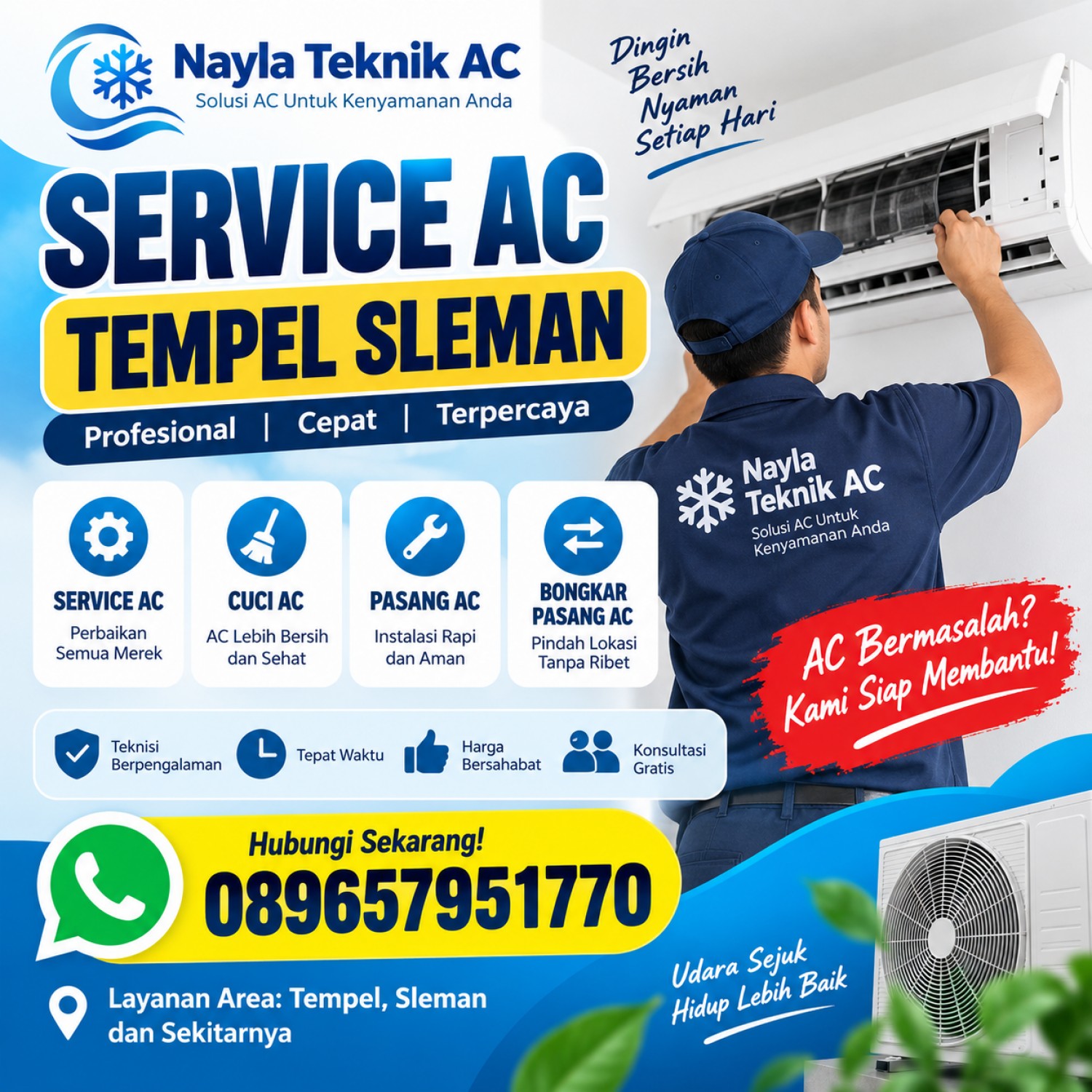 Service AC di Tempel Sleman