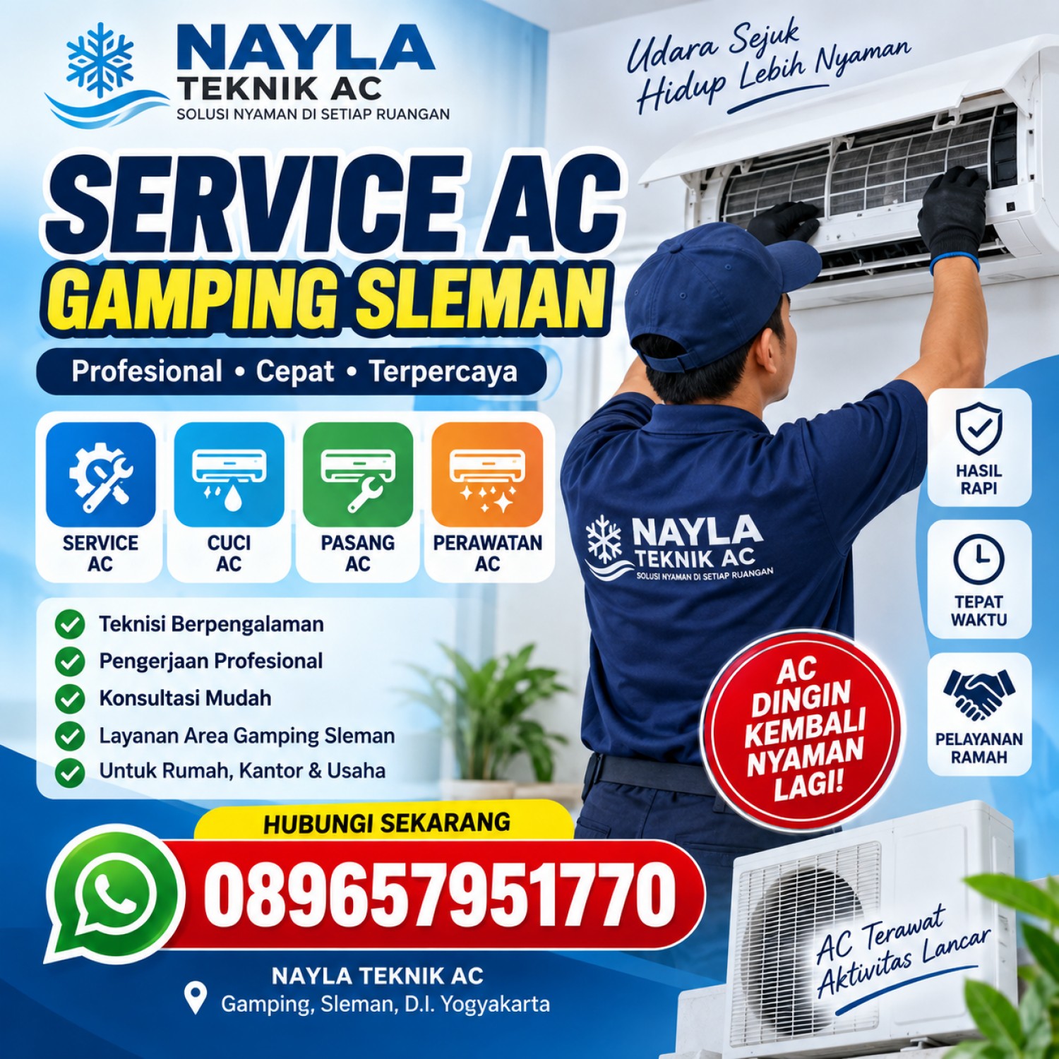 Service AC Gamping Sleman