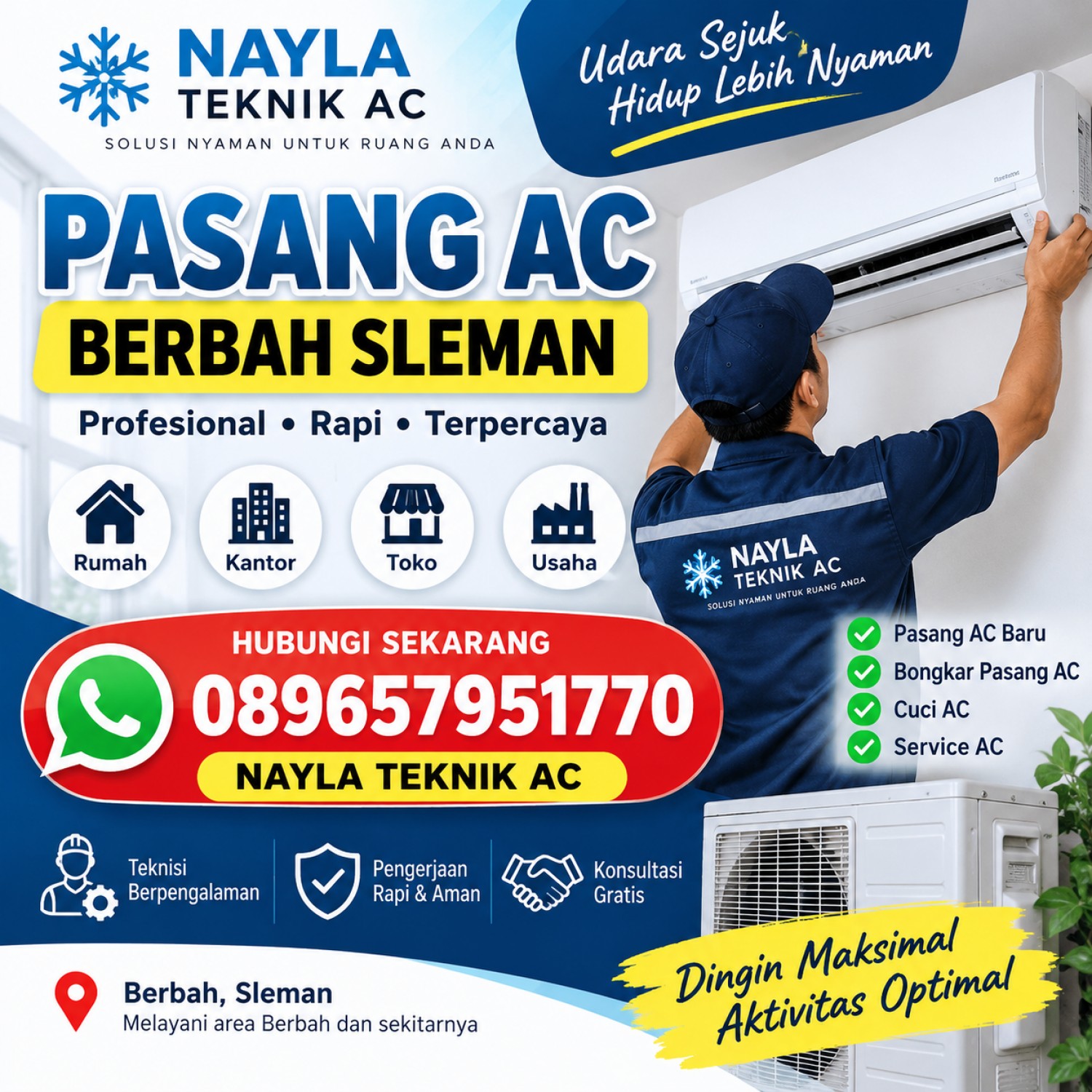 Pasang AC Berbah Sleman