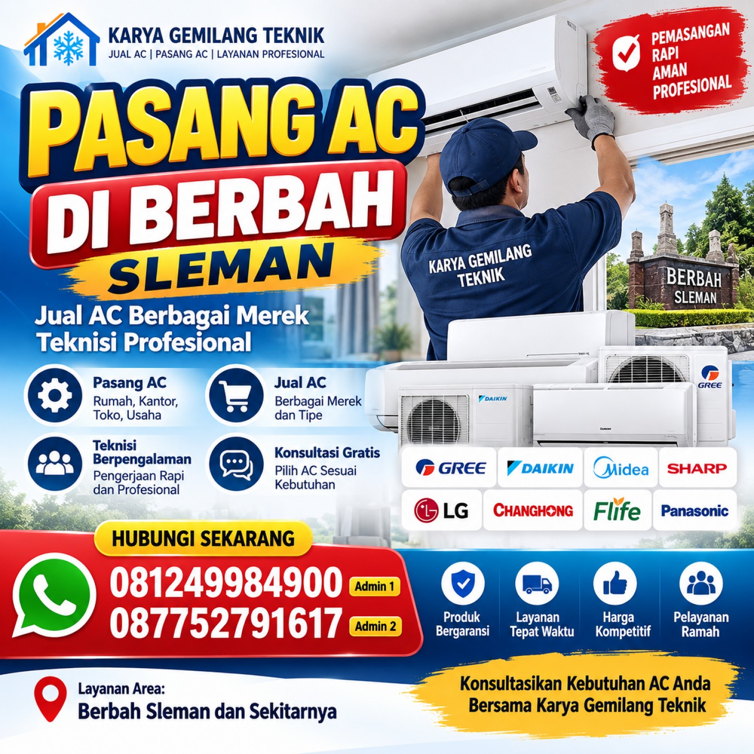 Pasang AC Di Berbah Sleman
