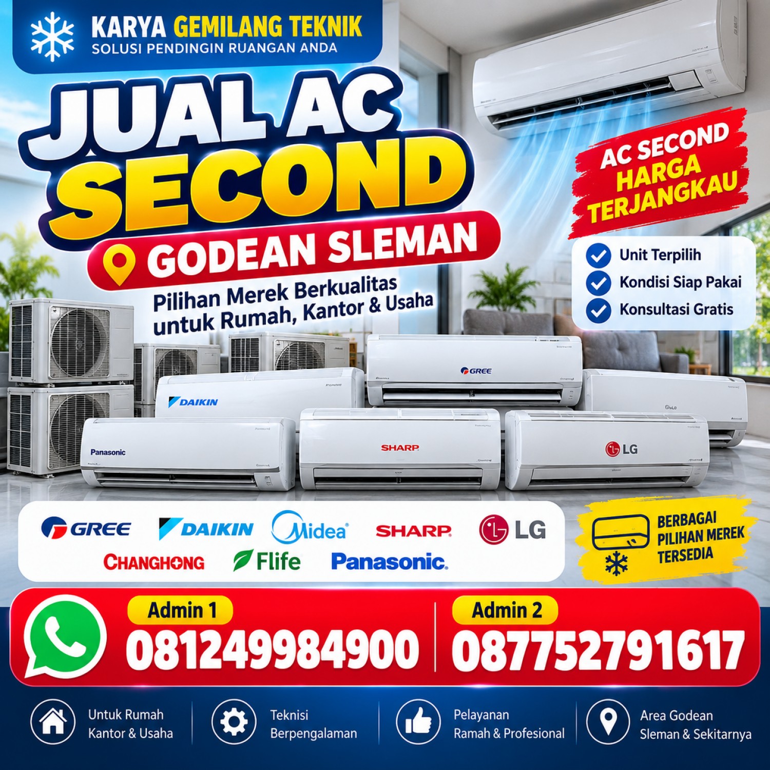 Jual AC Second Godean Sleman