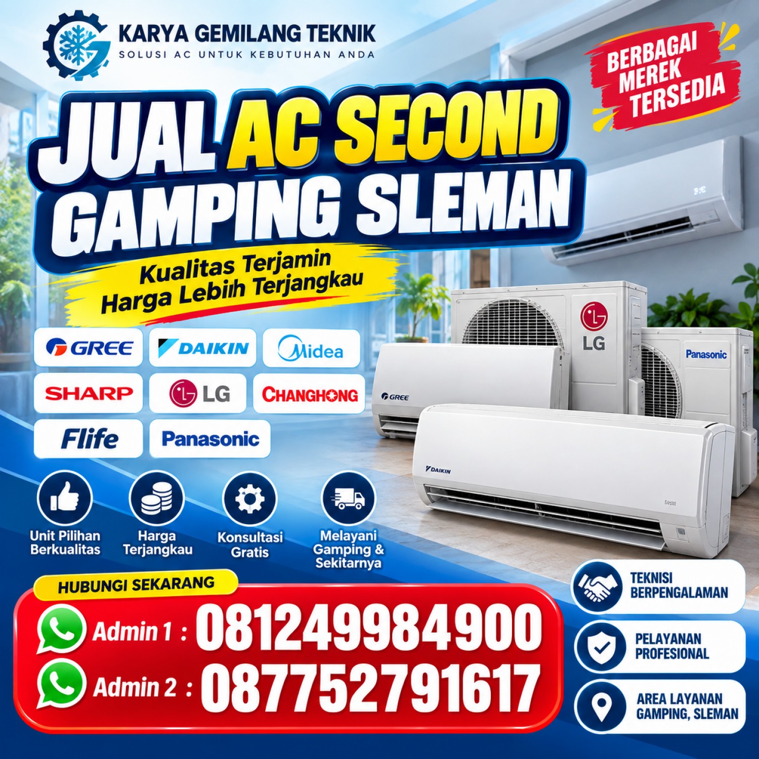 Jual AC Second Gamping Sleman