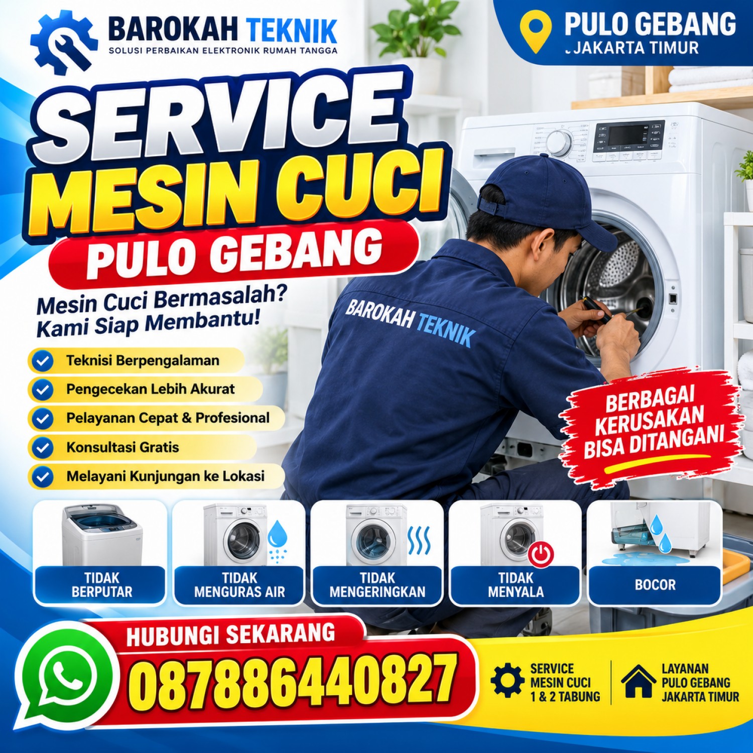 Service Mesin Cuci Pulo Gebang