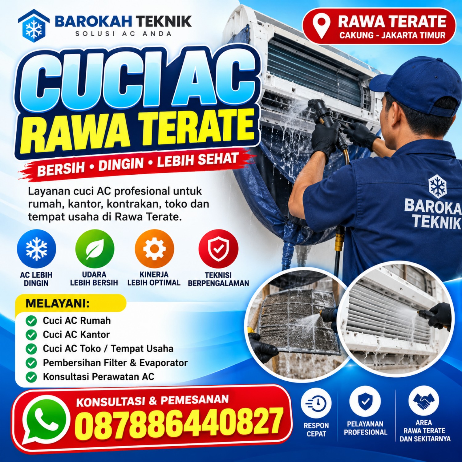 Cuci AC Rawa Terate