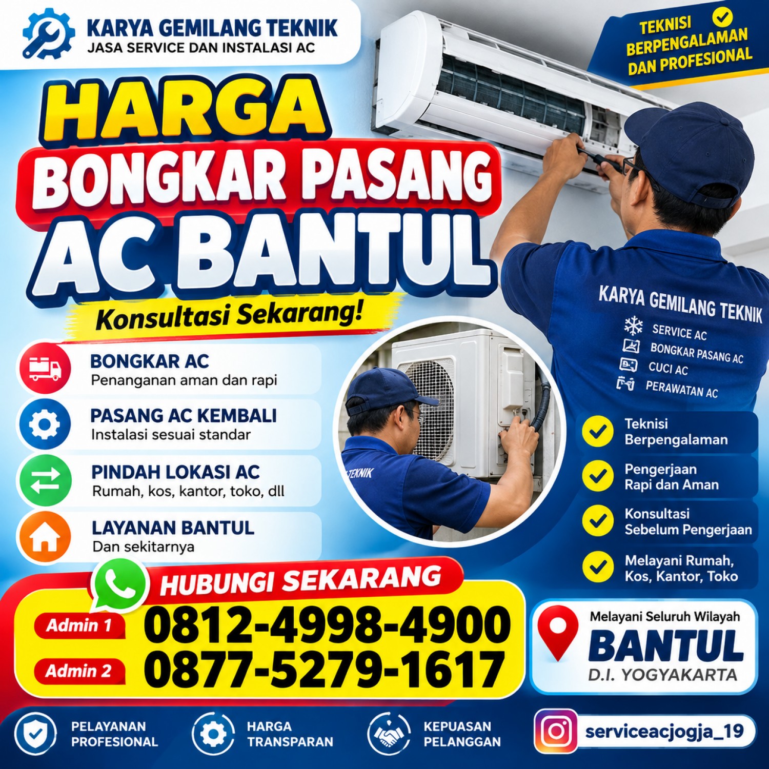 Harga Bongkar Pasang AC Bantul
