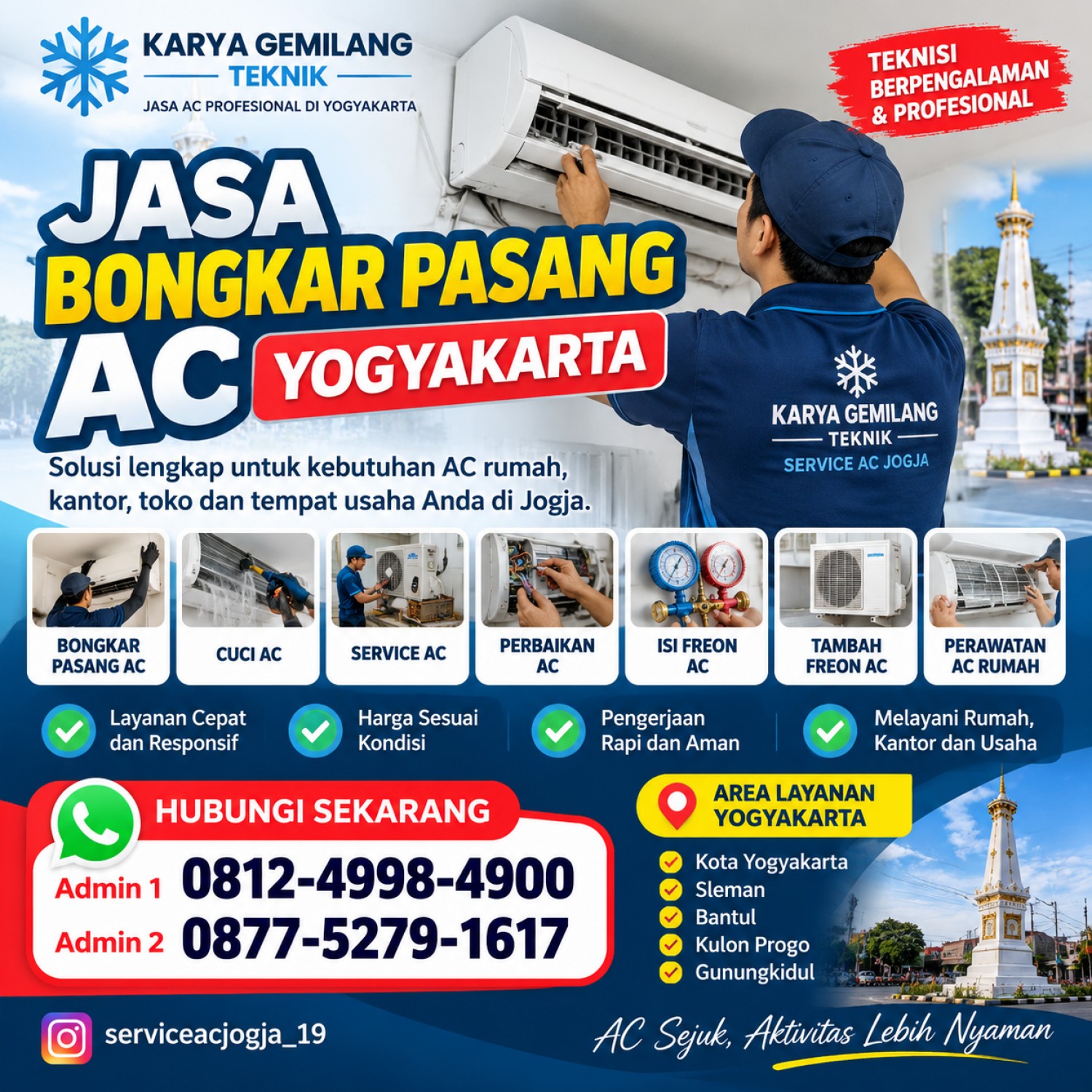 Jasa Bongkar Pasang AC Yogyakarta