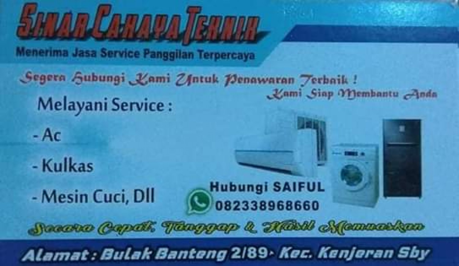 Jasa Service Kulkas Kenjeran Surabaya