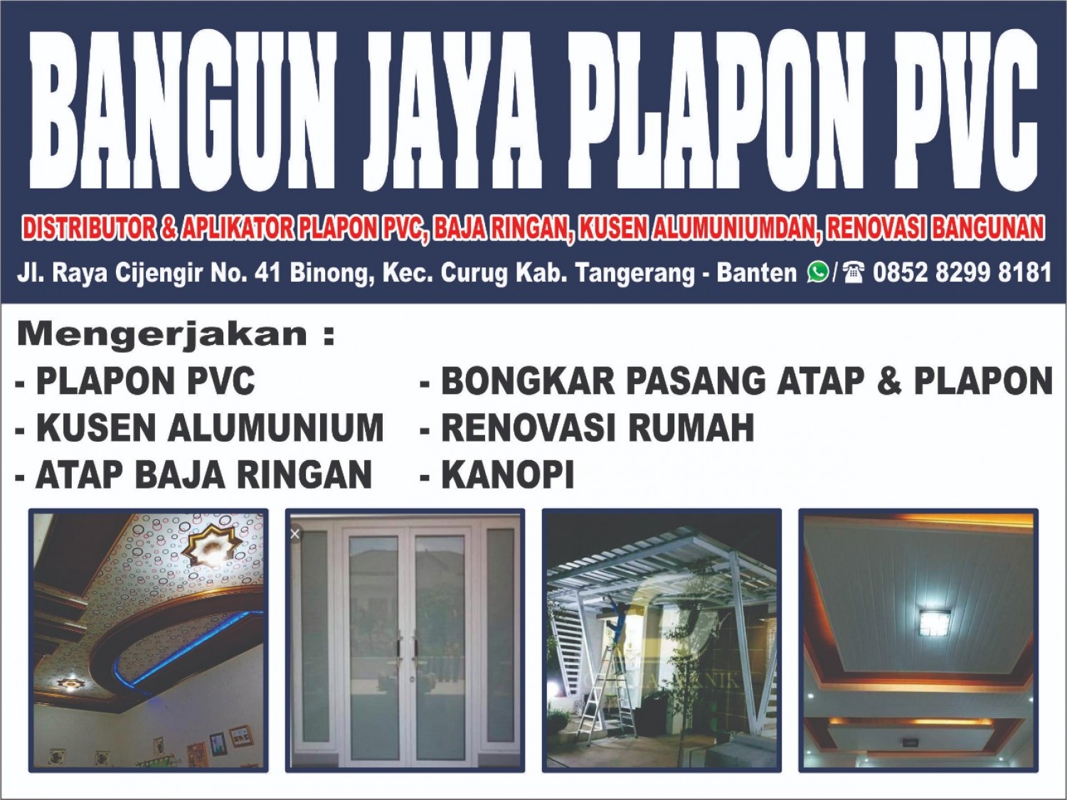 Tukang Plapon PVC Tangerang 085282998181