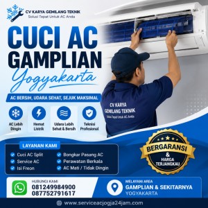Cuci AC Gampilan Yogyakarta Profesional | Service AC Cepat & Bergaransi