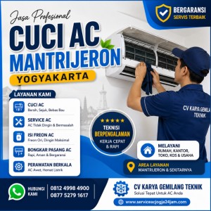 Cuci AC Mantrijeron Yogyakarta Profesional & Bergaransi | CV Karya Gemilang Teknik