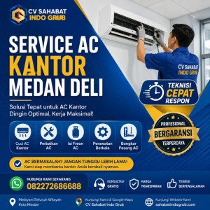 Service AC Kantor Medan Deli Profesional | Teknisi AC Kantor Cepat & Terpercaya