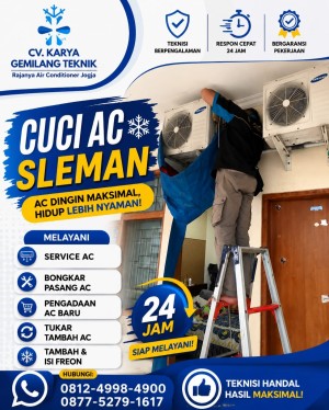 Service AC datang ke rumah Sleman