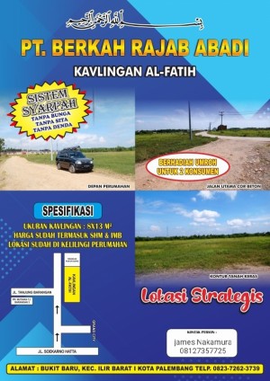 Jual Tanah Kavlingan Sistem Kredit Syariah Kota Palembang