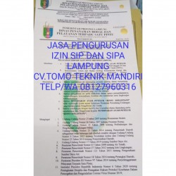 JASA PENGURUSAN IZIN SIP DAN SIPA LAMPUNG | CV TOMO TEHNIK MANDIRI