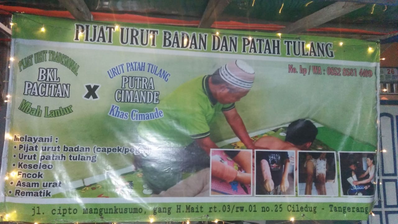 Tukang Pijat Urut Badan & Patah Tulang Ciledug Tangerang Selatan Putra Cimande Tarikolot